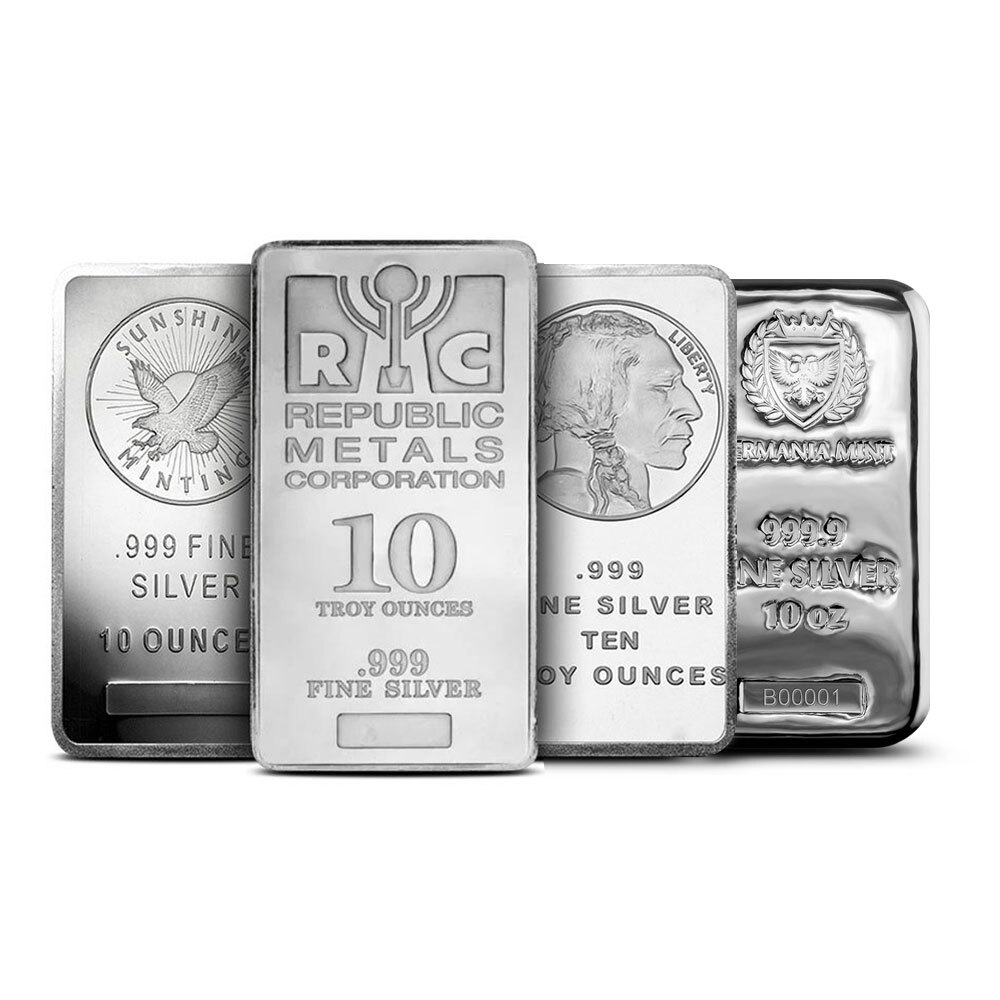 How big is a 10 oz silver bar?