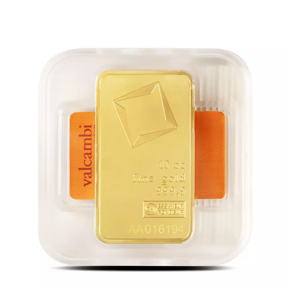 How big is a 10 oz gold bar?