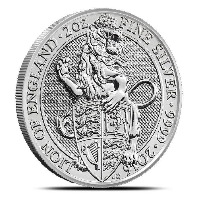 How many queen's beasts 2 oz coins were produced?