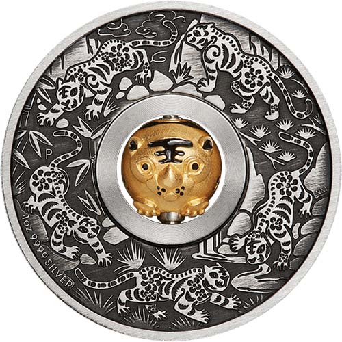 2022 1 oz Antique Tuvalu Year of the Tiger Rotating Charm Silver Coin (Box + CoA) Questions & Answers