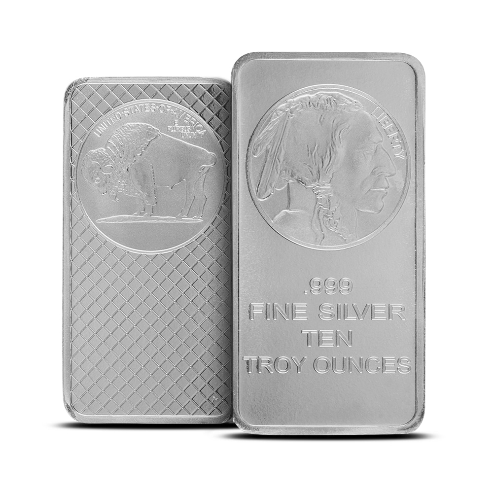 What is a 10 oz bar of silver bullion worth?